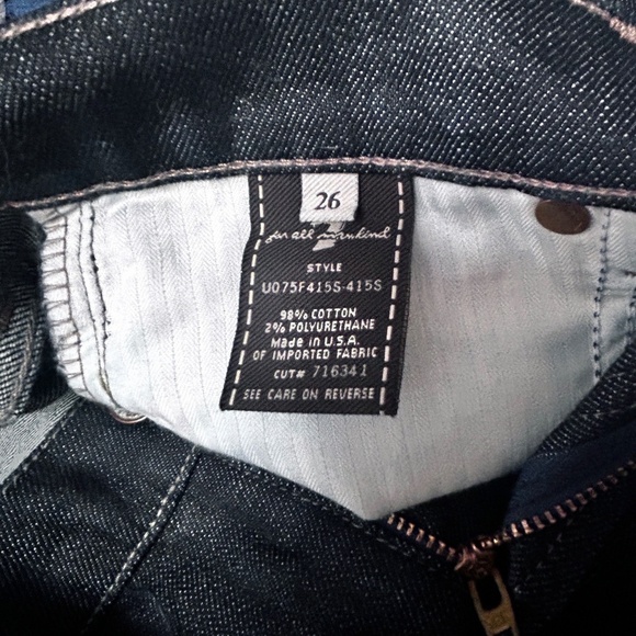 7 FOR ALL MANKIND Jeans Bootcut Pants Low Rise Gold Pocket Vintage Made USA NWOT - Picture 12 of 16